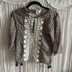 Figue Embroidered Cotton Top